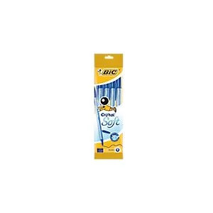 BIC Cristal Soft Stylos-Bille - Bleu, Pochette de 4Vendu parfnac
