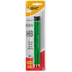 Bic 3 crayons graphites, mines HB pas cher