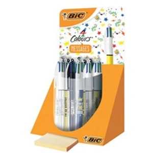 Comparateur de prix : Bic Stylo à bille rétractable 4 Colours Messages, présentoir