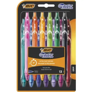 Comparateur de prix : Blister de 13 Stylos-Gel Rétractables BIC Gel-ocity Quick Dry Couleurs...
