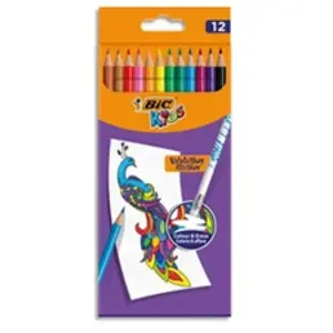 Pochette de 12 crayons de couleur Bic Kids Evolution Illusion