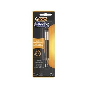 Comparateur de prix : Bic Blister de 2 Recharges pour Stylo Gel Gel-ocity Quick Dry 0,7 mm Noir
