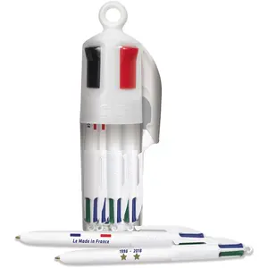 Bic - 6 Stylos-bille 4 couleurs Coupe du Monde blancs OS pas cher