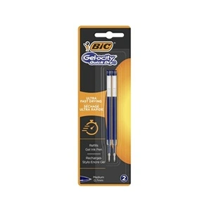 Comparateur de prix : Bic Blister de 2 Recharges pour Stylo Gel Gel-ocity Quick Dry 0,7 mm Bleu