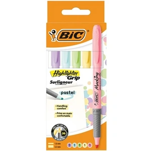 Comparateur de prix : Pack de 5 surligneurs Bic Highlighter Grip Pastel