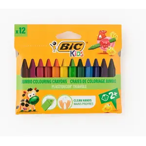 Comparateur de prix : Étui 12 craies plastique triangulaires BIC Kids PLASTIDECOR