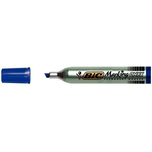 Marqueur Permanent - Marking Onyx 1591 Pointe biseau - Bleu - Bic pas cher