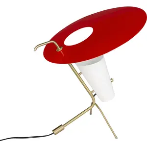 SAMMODE STUDIO - Lampe de table G24 - Rouge - Laiton - Designer Pierre...Vendu parmade-in-design