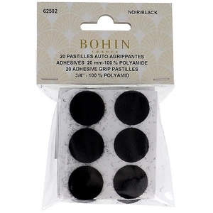 Bohin Pastilles auto-agrippantes noires 20 mm 20 pcs Noir