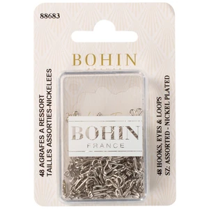 Bohin Assortiment de 48 agrafes à ressorts n° 2 argentVendu parscrapmalin