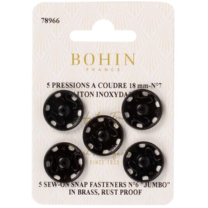 Comparateur de prix : Bohin Bouton pression à coudre 18 mm noir par 5