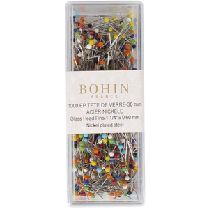 Bohin Epingles tête en verre multicolores par 1000 pas cher