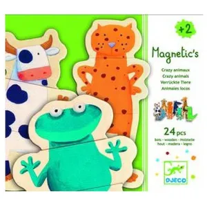 Djeco Jeu d'association Crazy animaux magnétiques (24 pièces) pas cher