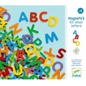 Lettres en bois magnétiques - DJECO - 83 Lettres Magnétiques - Multicolore - Intérieur - Mixte pas cher
