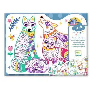 Comparateur de prix : Djeco Coloriages à révéler : Familles de la forêt