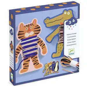 Djeco Erstes Weben Tierpullover, Kit de travail manuel, Multicolore pas cher