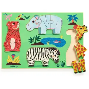 Djeco - Puzzle en bois Coucou Tigre Multicolore taille unique pas cher