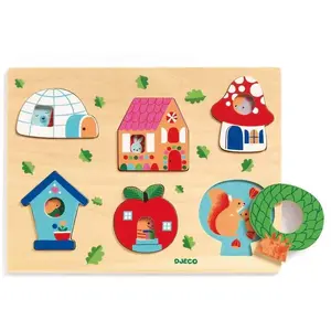 Djeco Puzzle 6 pièces à encastrer : Coucou-house pas cher