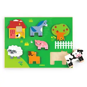 Djeco Puzzle encastrement : Farm Story pas cher