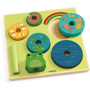 Comparateur de prix : Djeco T&G Puzzle en Bois Puzz & Stack Arc-en-Ciel - Jeu d'Empilage Éducatif - Neuf
