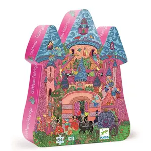 Djeco - Puzzle Silhouette - Château féerique 54 pcs pas cher