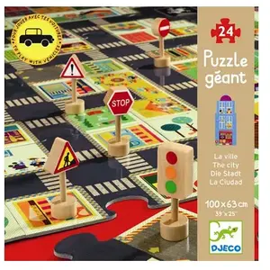 Puzzle 24 pièces Djeco La ville pas cher
