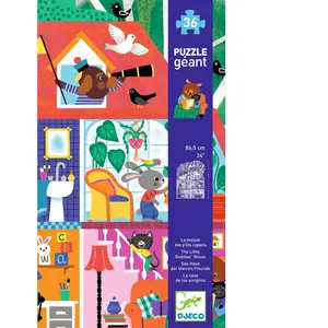 Puzzle géant La maison p'tits copains 36 pcs Djeco pas cher