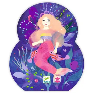 Djeco Puzz silhouette - Ella, la sirène - 36pcs pas cher