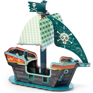 Puzzle 3D 23 pièces Bateau de pirate Djeco pas cher