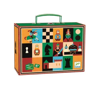 Djeco Jeu d'Échecs et Dames dans une Valise Pratique et Élégante - Neuf pas cher