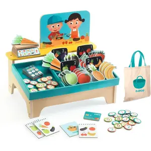 Djeco JEUX D'IMITATION Léa & Milo Little Market pas cher