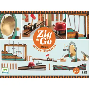 Djeco - Jeu Parcours De Dominos/billes - Zig & Go - 52 Pièces - Music pas cher