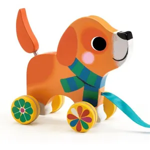 Djeco Lou Le petit chien a tirer en bois pas cher
