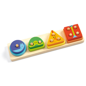 Jeu d'encastrement - DJECO - 1234 Basic aille - Mixte - Multicolore - Bois pas cher