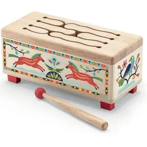 Comparateur de prix : DJECO- Animambo Wooden Drum Jouets sonores, 36028, Multicolore