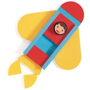 DJECO- Construcción ZE Geo Vroum Puzzles en Bois, 36436, Multicolore pas cher