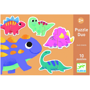 Djeco Puzzle 10 x 2 Pièces Duo : Dinos
