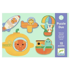 Djeco Puzzles Duo - Véhicules pas cher