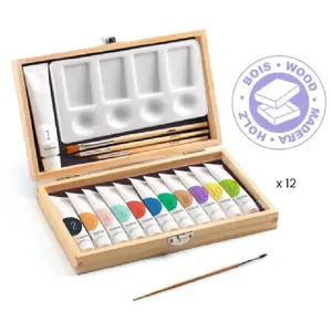 Comparateur de prix : Peinture enfant Djeco Coffret d’artiste 12 Gouaches