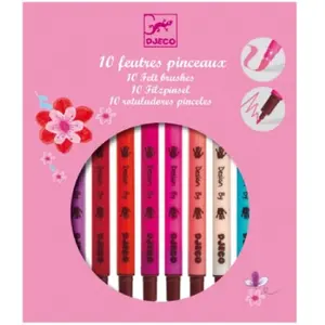 Comparateur de prix : Djeco 10 Feutres Pinceaux Fille
