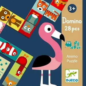 Domino 28 pièces Djeco Animo-Puzzle pas cher