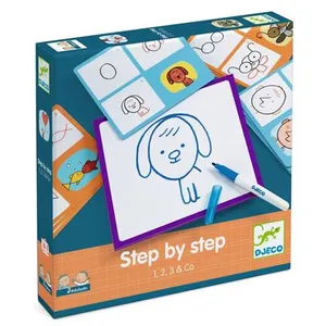 Comparateur de prix : Djeco - Apprendre À Dessiner - Step By Step - 1, 2, 3 & Co