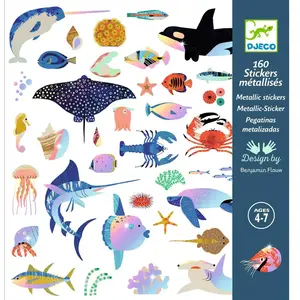 Comparateur de prix : Jeu créatif Djeco Pochette de 160 stickers océan à effets