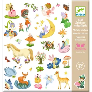 Comparateur de prix : Set 160 Stickers métallisés Djeco Fantasy