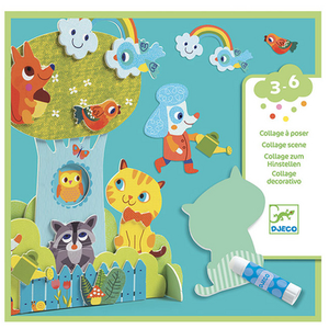 Djeco - Collages des petits Copains au jardin Multicolore taille unique pas cher