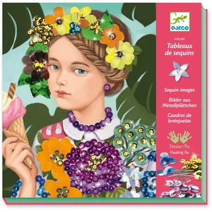 Djeco - Tableau de sequins Espiegles et coquettes pas cher