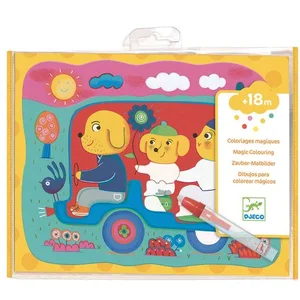 DESIGN BY Coloriage magique cache en route - DJECO - DJ09066 - Jaune - Enfant - Mixte pas cher