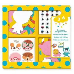 Djeco - Gommettes J'aime les animaux Multicolore taille unique pas cher