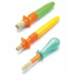 Comparateur de prix : Pinceaux pour enfants - DJECO - 3 pinceaux malins - Multicolore - Orange