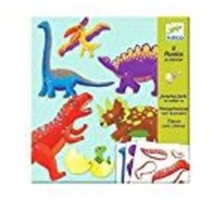 Comparateur de prix : 6 Pantins à colorier Dinosaures Djeco